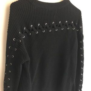 Black PacSun Lace-Up Sweater